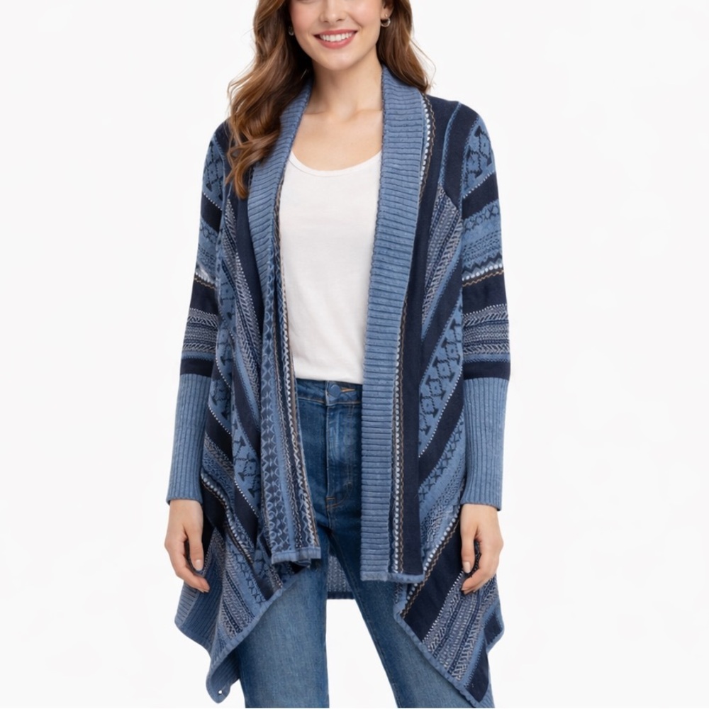 Sundance Open Cardigan Sweater‎ Sz PS Four Corners Southwest Waterfall Knit Boho